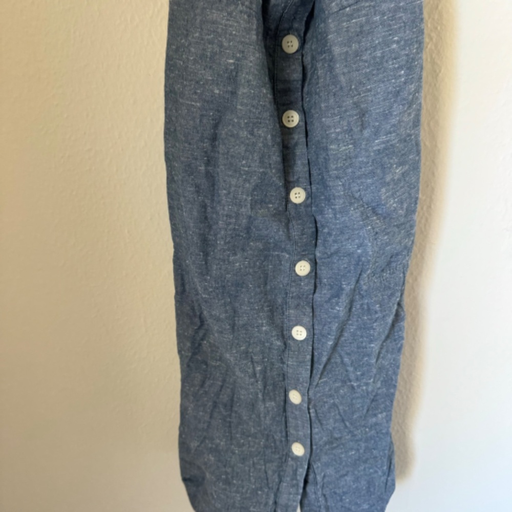 Madewell Dress Women's Size 00 Blue Chambray Tank Button Front Midi Festival - Picture 4 of 5
